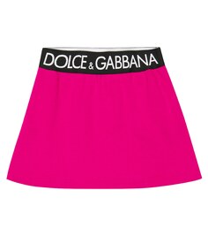 Юбка из хлопка с логотипом Dolce&amp;Gabbana, розовый
