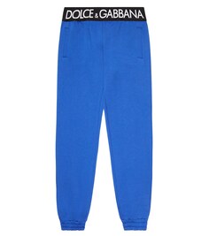 Хлопковые спортивные штаны с логотипом Dolce&amp;Gabbana, синий