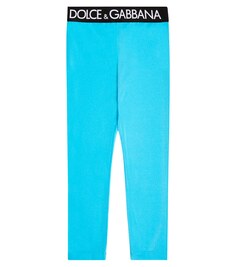 Леггинсы с логотипом Dolce&amp;Gabbana, синий