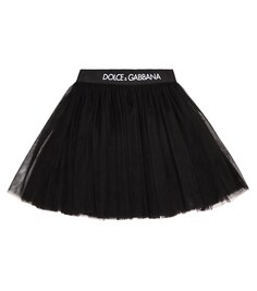 Юбка из тюля с логотипом Dolce&amp;Gabbana, черный