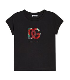 Футболка из хлопкового джерси с нашивкой-логотипом Dolce&amp;Gabbana, черный