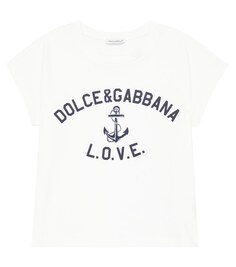 Футболка из хлопкового джерси с логотипом Dolce&amp;Gabbana, белый