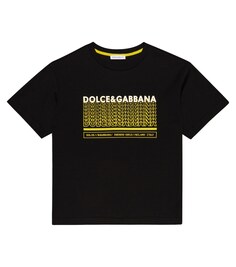Футболка из хлопкового джерси с логотипом Dolce&amp;Gabbana, черный