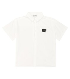 Рубашка из хлопкового джерси с логотипом Dolce&amp;Gabbana, белый