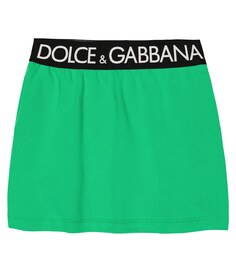 Юбка из хлопка с логотипом Dolce&amp;Gabbana, зеленый