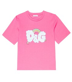 Хлопковая футболка с логотипом Dolce&amp;Gabbana, розовый
