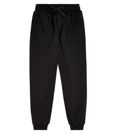 Хлопковые спортивные штаны с вышитым логотипом Dolce&amp;Gabbana, черный