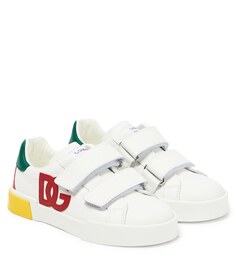 Кожаные кроссовки с логотипом Dolce&amp;Gabbana, белый