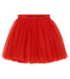 Юбка из тюля с логотипом Dolce&amp;Gabbana, красный