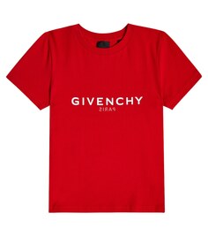 Футболка из хлопкового джерси Givenchy Kids, красный