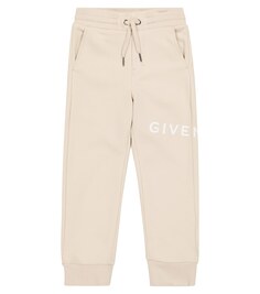 Спортивные брюки из смесового хлопка с логотипом Givenchy Kids, белый