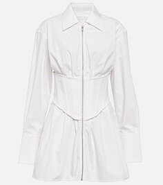 Корсетное мини-платье из хлопка DION LEE, белый