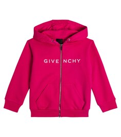 Худи из смесового хлопка с логотипом Givenchy Kids, розовый