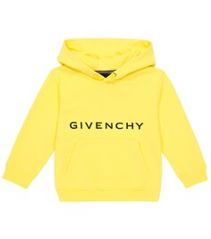 Худи из смесового хлопка с логотипом Givenchy Kids, желтый