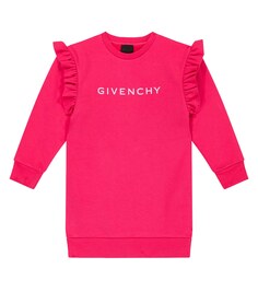 Платье из смесового хлопка Givenchy Kids, розовый