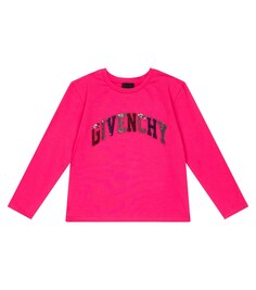 Хлопковая футболка Givenchy Kids, розовый
