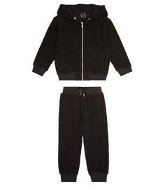 Толстовка из хлопка 4G и спортивные штаны Givenchy Kids, черный