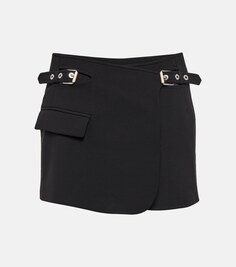 Мини-юбка Interlock с завышенной талией и запахом DION LEE, черный