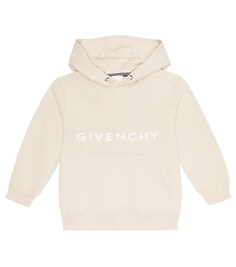 Худи из смесового хлопка с логотипом Givenchy Kids, нейтральный