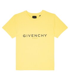 Хлопковая футболка с логотипом Givenchy Kids, желтый