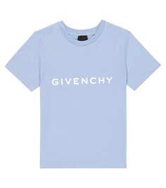 Хлопковая футболка с логотипом Givenchy Kids, синий
