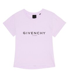 Хлопковая футболка с логотипом Givenchy Kids, фиолетовый