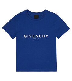 Футболка из хлопкового джерси с логотипом Givenchy Kids, синий