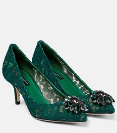 Декорированные кружевные туфли Bellucci 60 Dolce&amp;Gabbana, зеленый