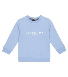 Толстовка из смесового хлопка с логотипом Givenchy Kids, синий