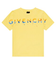 Хлопковая футболка с логотипом Givenchy Kids, желтый