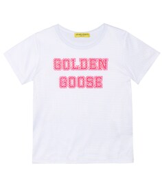 Хлопковая футболка с логотипом Golden Goose, белый