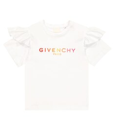 Хлопковая футболка с логотипом Givenchy Kids, белый