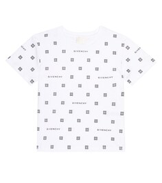 Хлопковая футболка с логотипом Givenchy Kids, белый