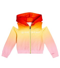 Худи из хлопкового джерси с эффектом &quot;омбре&quot; и логотипом Givenchy Kids, разноцветный