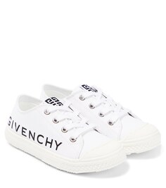 Низкие кеды из плотной ткани с логотипом Givenchy Kids, белый