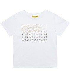 Хлопковая футболка с логотипом Golden Goose, белый