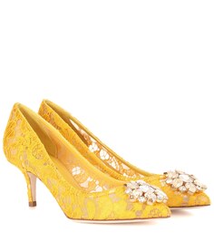 Декорированные кружевные туфли Bellucci Dolce&amp;Gabbana, желтый