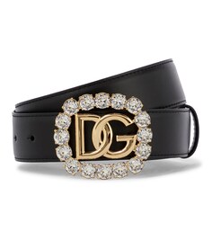 Ремень DG с кристаллами Dolce&amp;Gabbana, черный