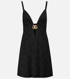 Жаккардовое мини-платье DG DOLCE&amp;GABBANA, черный