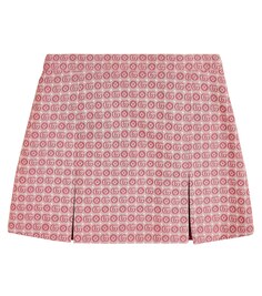 Жаккардовая юбка с двойной буквой G из смесового хлопка Gucci, розовый