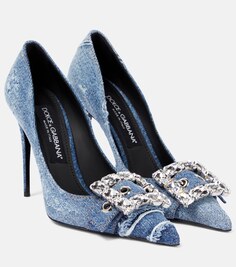 Декорированные джинсовые туфли-лодочки Dolce&amp;Gabbana, синий