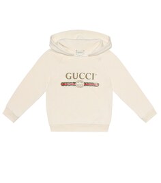 Худи с логотипом из хлопка Gucci, белый