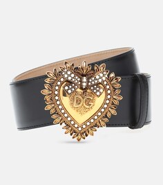 Кожаный ремень преданности Dolce&amp;Gabbana, черный