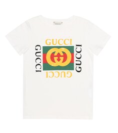 Хлопковая футболка с логотипом Gucci, белый