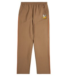 Шерстяные брюки с вышивкой из коллаборации с The Jetsons Gucci, коричневый