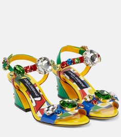 Декорированные сандалии Keira из лакированной кожи Dolce&amp;Gabbana, разноцветный