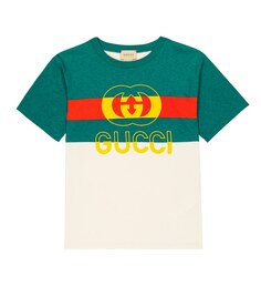 Хлопковая футболка с логотипом Gucci, разноцветный