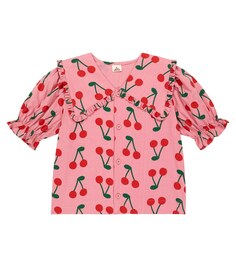 Рубашка из хлопка вишневого цвета Jellymallow, розовый