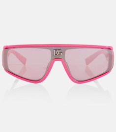 Солнцезащитные очки квадратной формы с козырьком Dolce&amp;Gabbana, розовый