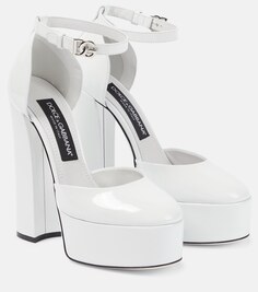 Лакированные туфли Sharon на платформе Dolce&amp;Gabbana, белый